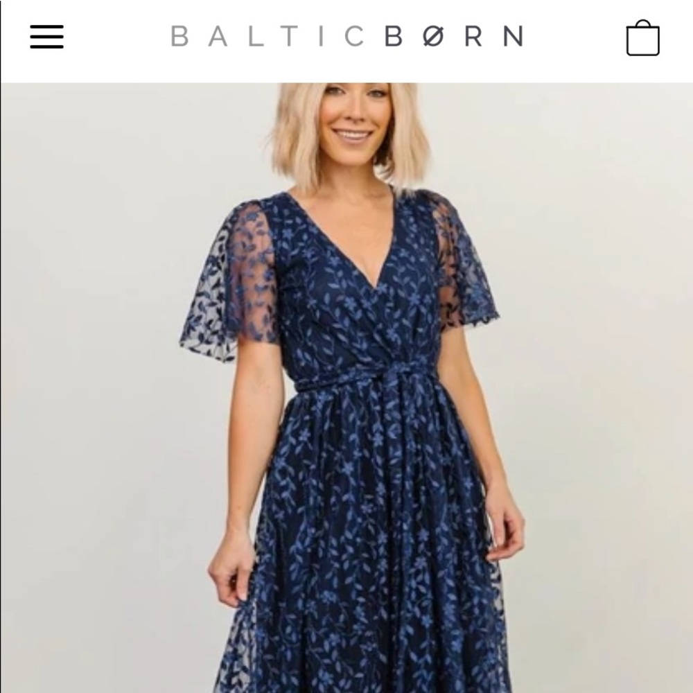 Baltic Born Navy Blue Floral Maxi Dress